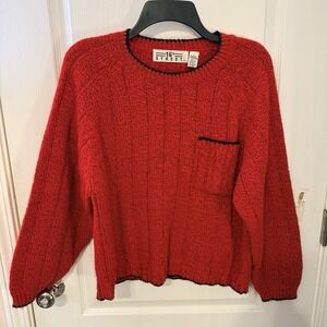 Vintage Ladies Red Sweater 16th Street Size Large